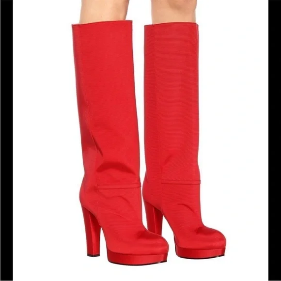 Gucci Ribbed Knee Boots new 38 E103 - Picture 2 of 6